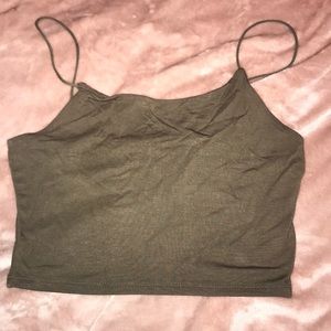 Olive green crop top